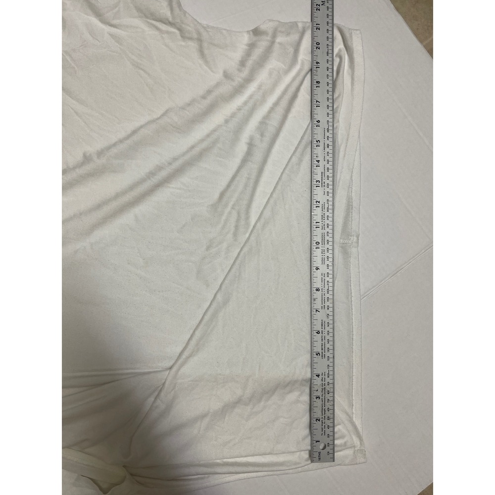 Athleta Womens Large White Draped Tee Modal Blend Short Sleeve Casual Top - Picture 11 of 11